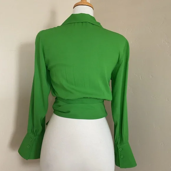 & Other Stories Wrap Blouse Bright Green Size EU 34 - Picture 4 of 11